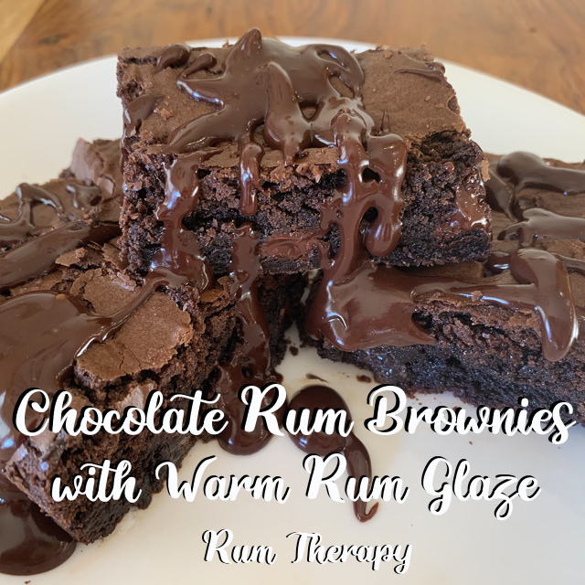 Chocolate Rum Brownies with Warm Rum Glaze | Rum Therapy